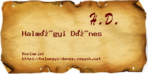 Halmágyi Dénes névjegykártya